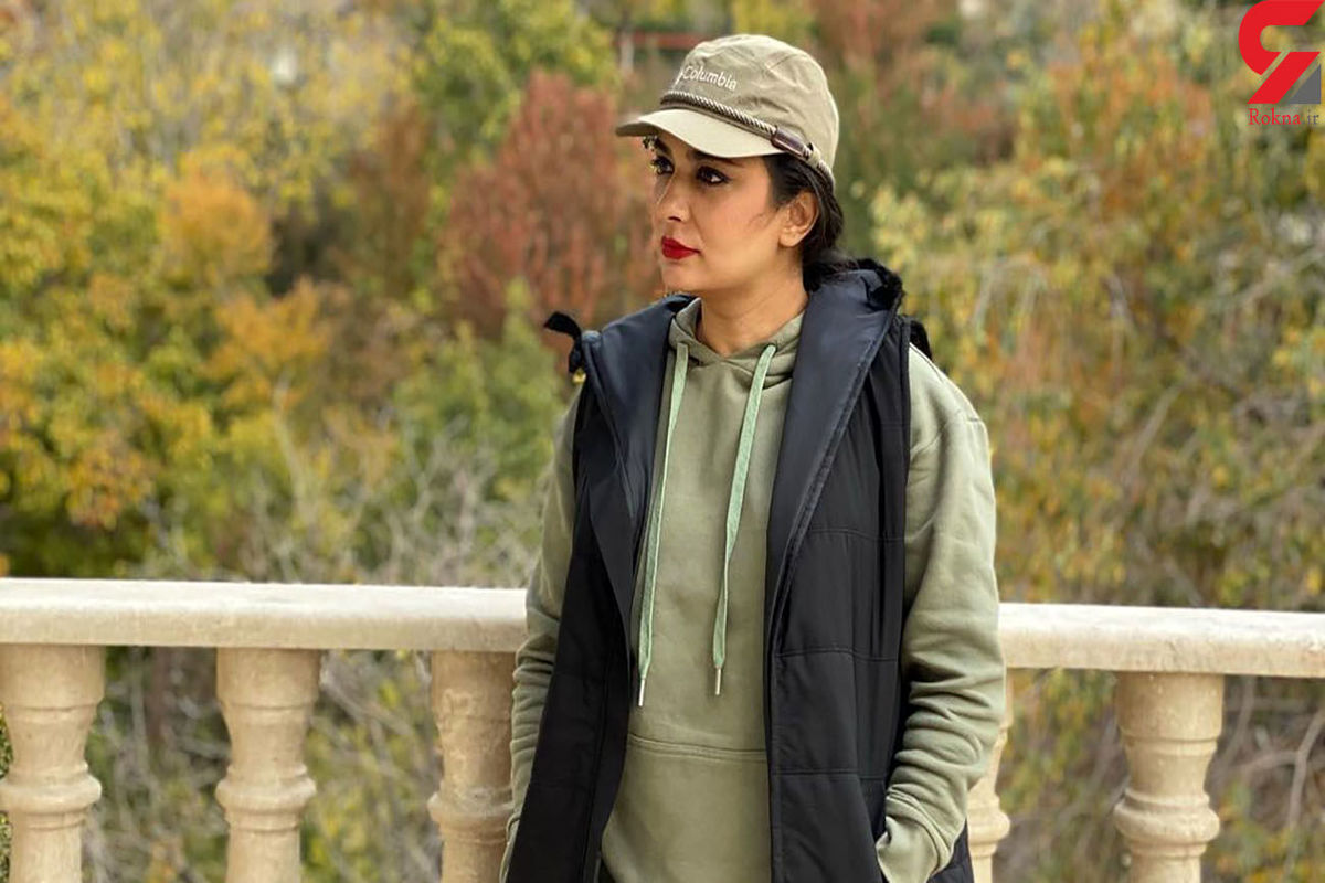 خانم بازیگر زیبا تکیه گاه خودش + عکس