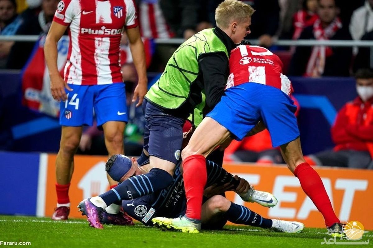 زد و خورد جنجالی بازیکنان اتلتیکومادرید و منچسترسیتی!