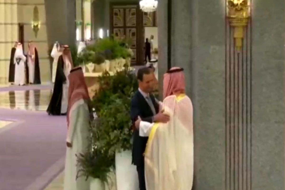 بشار اسد در آغوش بن سلمان + فیلم