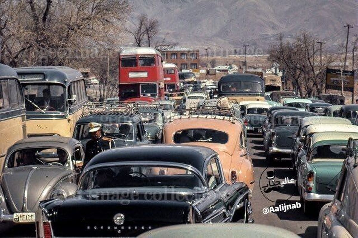 ترافیک تهران در سال ۱۳۳۹ را ببییند + عکس