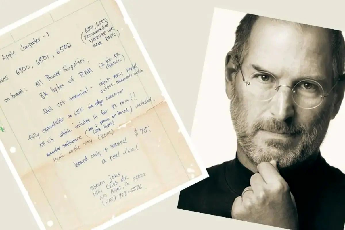 برگ دست‌نویس استیو جابز ۱۷۵ هزار دلار به فروش می‌رسد