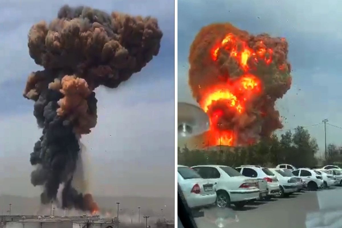 اولین تصاویر هوایى از محل انفجار بندر‌ شهید رجایى منتشر شد + ببینید