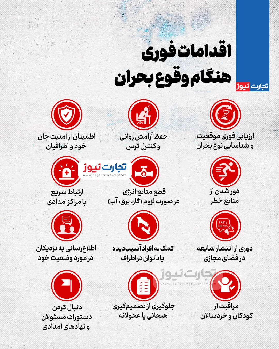 اینفوگرافی‌ | بهترین شرایط مواجهه با بحران در شرایط جنگی