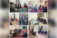 دیدار مدیر بازرسی بیمه دی با تعدادی ازخانواده‌ معظم شهدا و جانبازان در مناطق کم‌برخوردار اردبیل